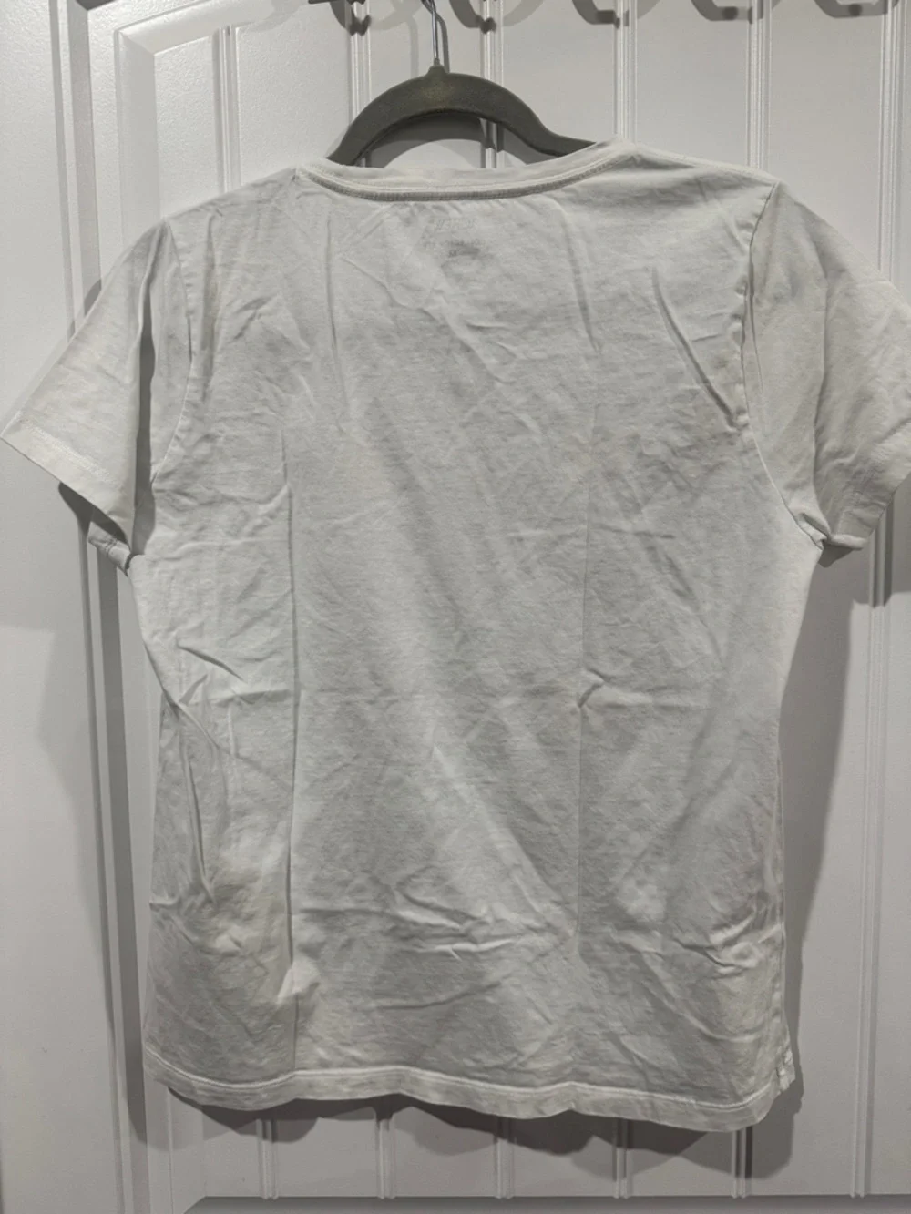J. Crew White Tee with Red Apple Grid